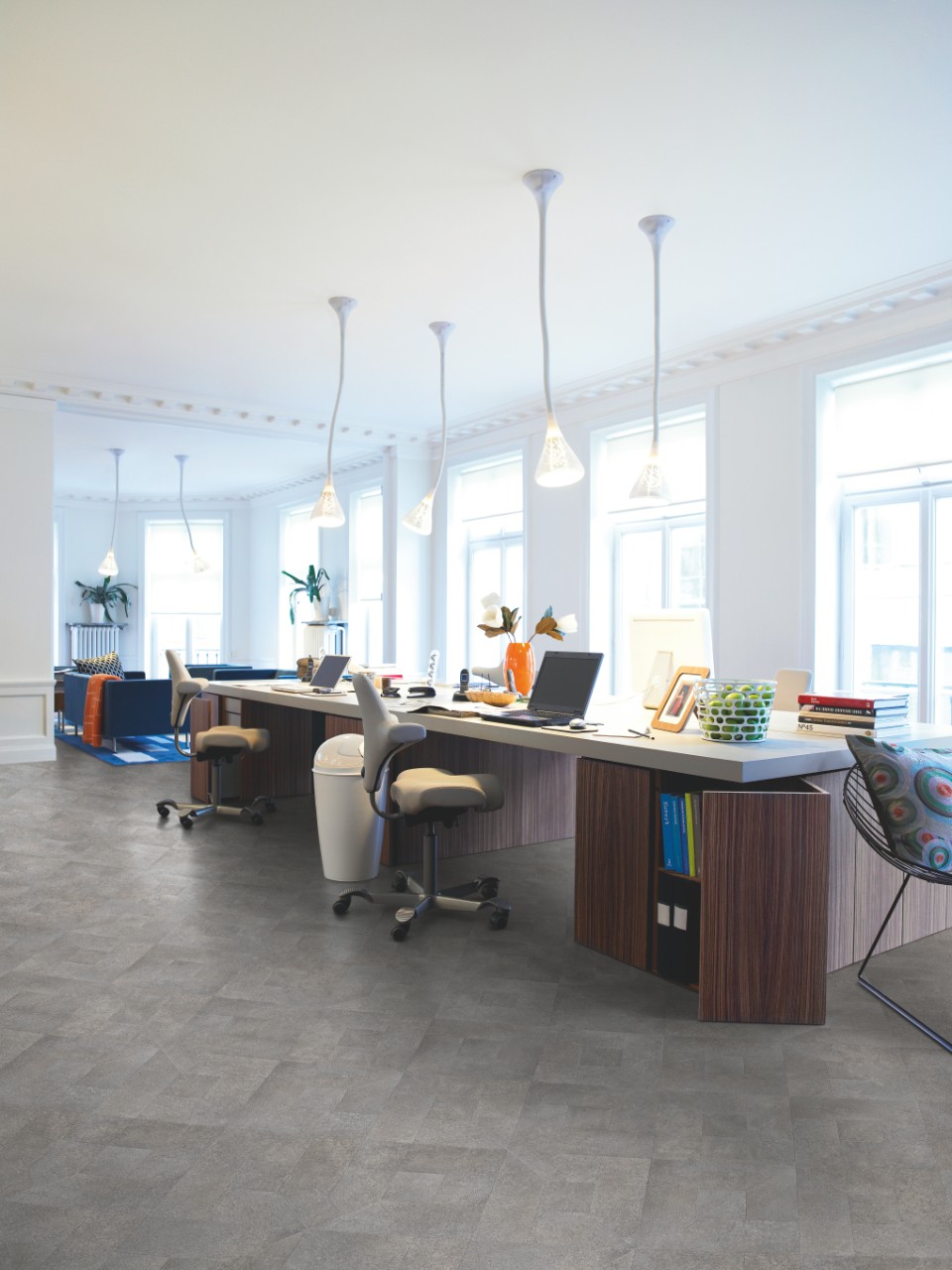 Ламинат Pergo Elements pro Бетон индустриальный L1243-04507 1200×396×8 фото в интерьере